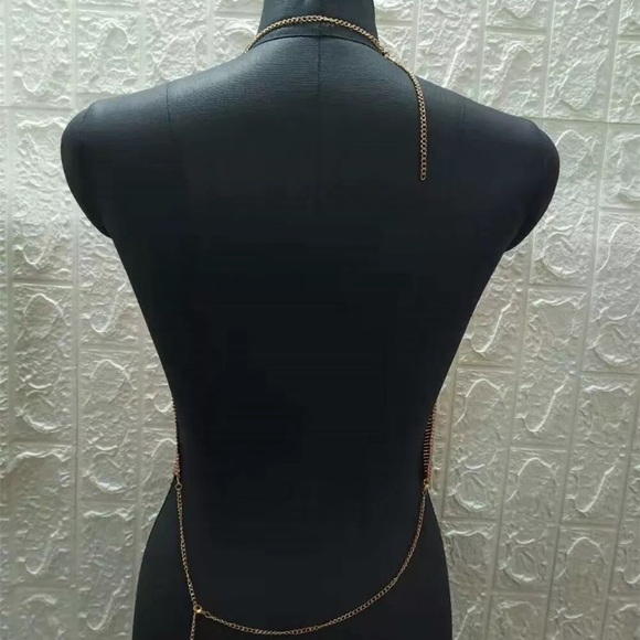 SOLD Silver Mesh Chain halter Baddie Top - Picture 3 of 3